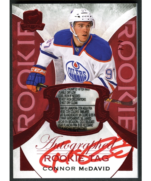 2015-16 Upper Deck The Cup Red #197 Connor McDavid - Tag Autograph (4/4)