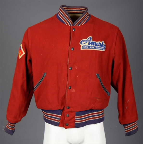 Bob Johnson’s 1949-50 Grand Forks Amerks MAHA Championship Jacket & Leather Wallet