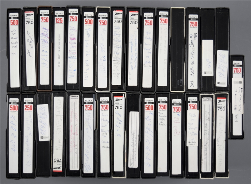 Bob Johnson’s Wisconsin, NHL & International Sony Beta Game Tape Collection of 31