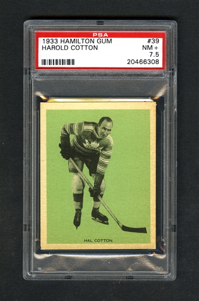 1933-34 Hamilton Gum (V288) Hockey Card #39 Harold Cotton RC - Graded PSA 7.5