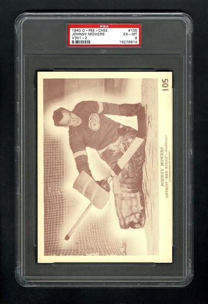 1940-41 O-Pee-Chee (V301-2) Hockey Card #105 Johnny Mowers RC - Graded PSA 6 - Highest Graded!
