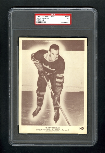 1940-41 O-Pee-Chee (V301-2) Hockey Card #140 Red Heron - Graded PSA 3