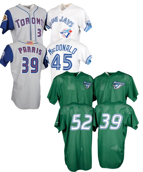 Toronto Blue Jays 1992-2006 Game-Worn Jersey Collection of 4 with St. Patricks Day Spring Training Worn Jerseys (2)