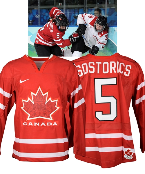Colleen Sostorics 2010 Winter Olympics Team Canada Game-Worn Jersey with Hockey Canada LOA