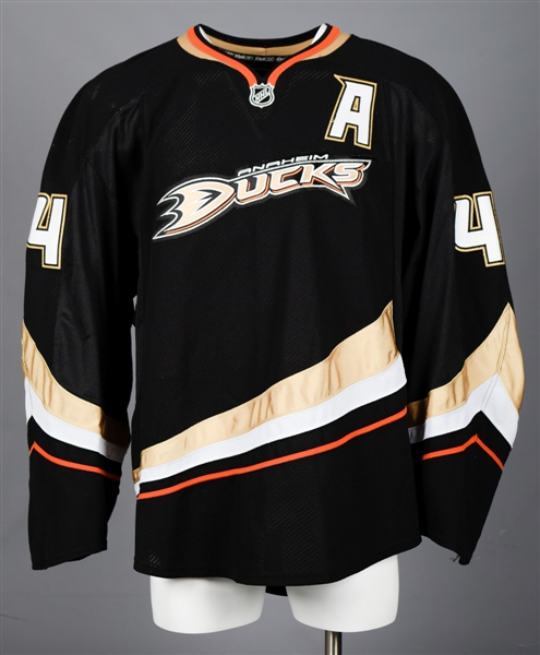 Rob Niedermayers 2007-08 Anaheim Ducks Game-Worn Alternate Captains Jersey