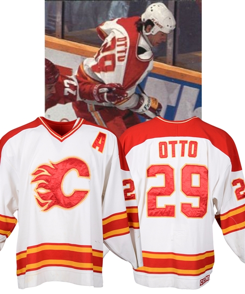 Joel Ottos 1993-94 Calgary Flames Game-Worn Alternate Captains Jersey with Team LOA