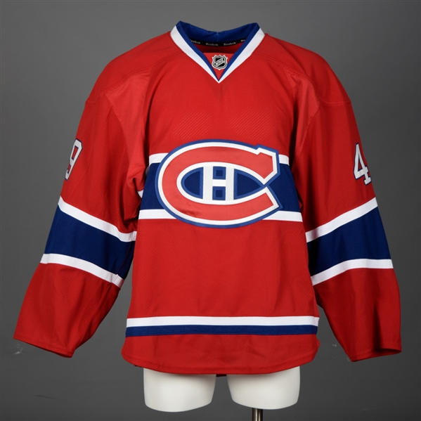 Michael Bournivals 2012-13 Montreal Canadiens Game-Issued Jersey with Team LOA