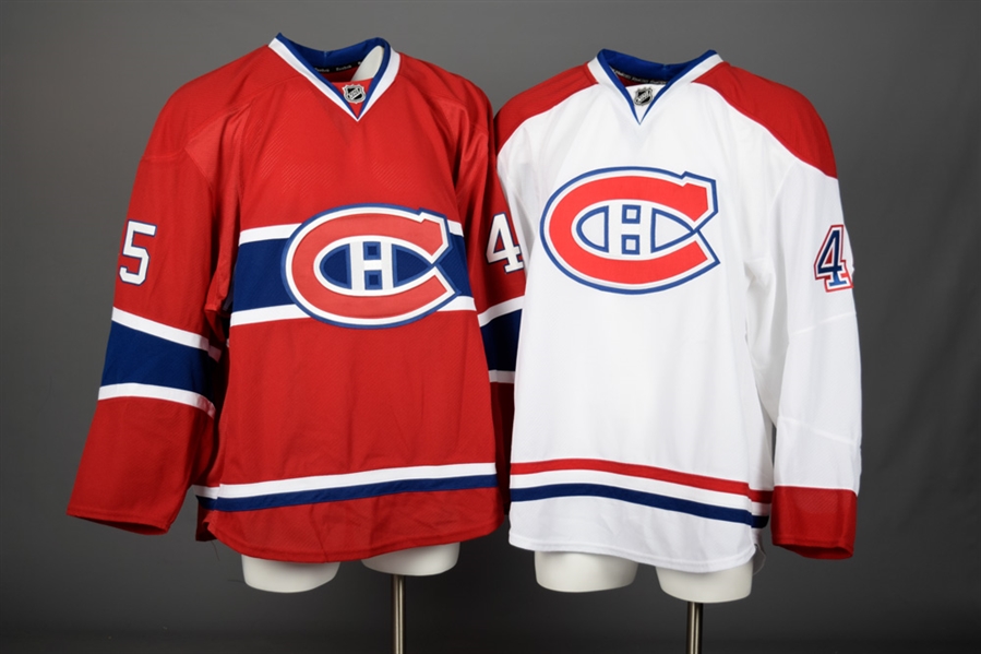 Eric Tangradis 2013-14 Montreal Canadiens Game-Issued Home and Away Jerseys with Team LOAs
