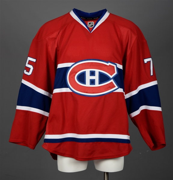 Charles Hudons 2013-14 Montreal Canadiens Game-Worn Pre-Season Jersey with Team LOA