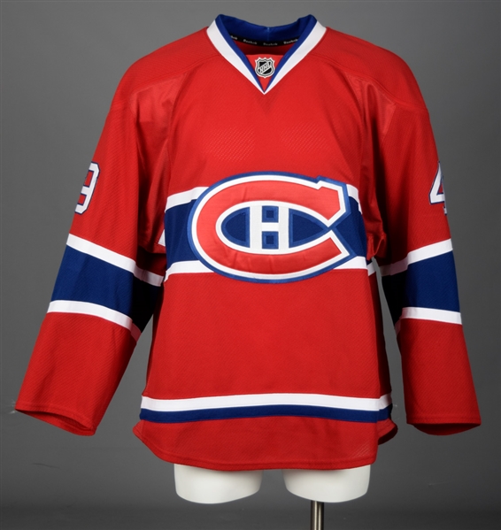 Michael Bournivals 2013-14 Montreal Canadiens Game-Worn Jersey with Team LOA