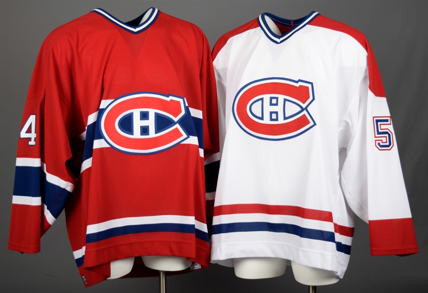 Patrick Traverses 2006-07 Montreal Canadiens Game-Issued Home and Away Jerseys with Team LOAs