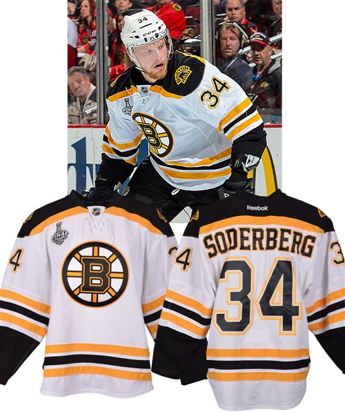 Carl Soderbergs 2012-13 Boston Bruins Game-Worn Stanley Cup Finals Jersey with Team LOA