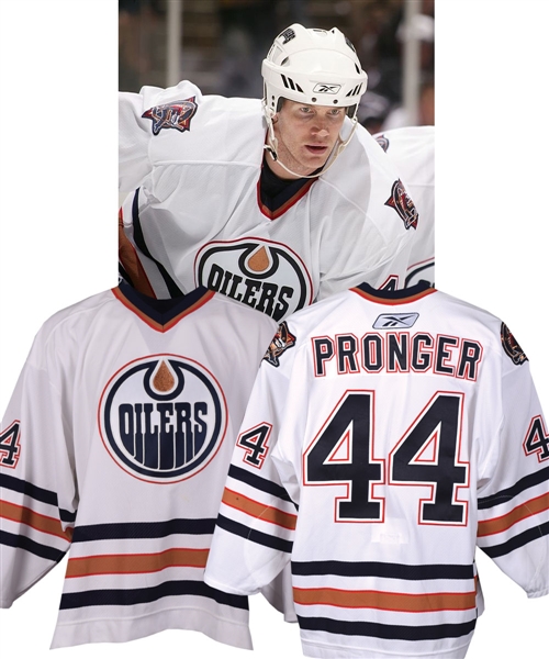 Chris Prongers 2005-06 Edmonton Oilers Game-Worn Playoffs Jersey with LOA - Photo-Matched to Western Conference Finals!