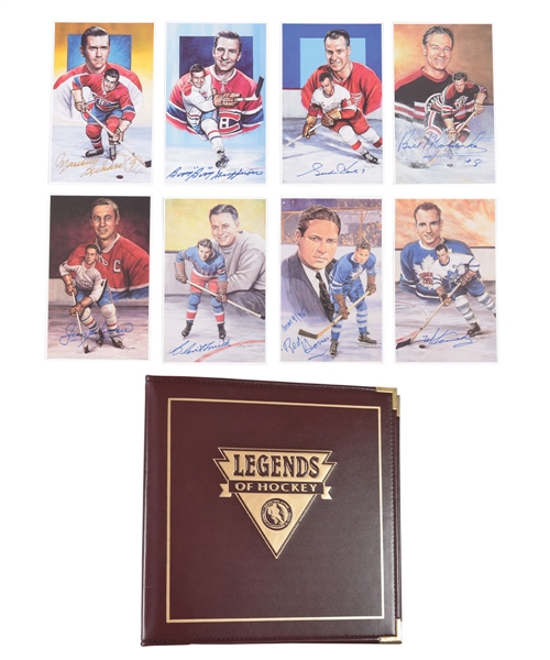 1992-96 Doug West "Legends of Hockey" 90-Postcard Set with 46 Signed Including 21 Deceased HOFers