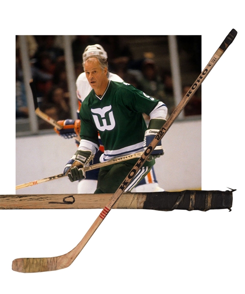 Gordie Howes 1979-80 Hartford Whalers Signed "789th NHL Goal" Koho Game-Used Stick with LOA