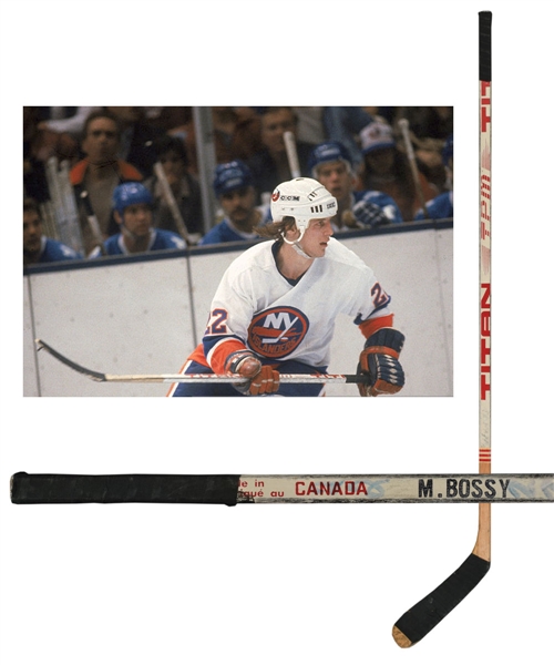 Mike Bossys 1981-82 New York Islanders Signed Titan TPM Game-Used Stick