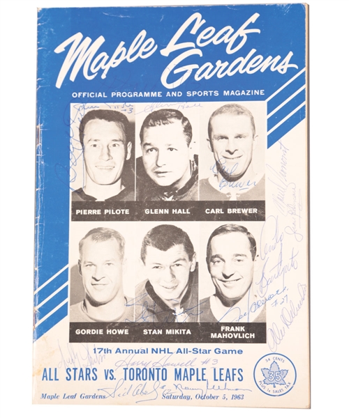 1963 NHL All-Star Game Program Signed by 25+ All-Stars and Maple Leafs with LOA