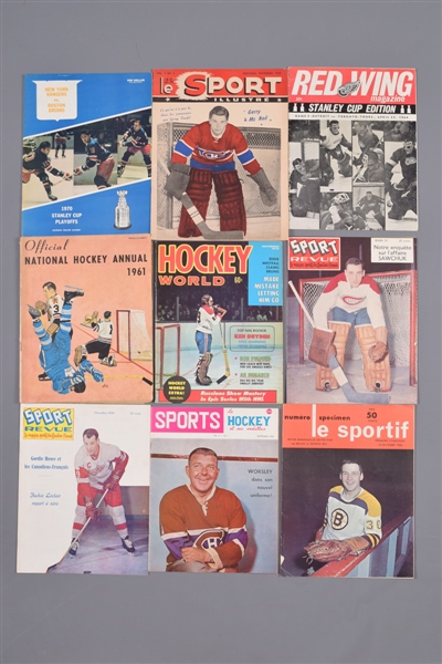 Vintage Hockey Program and Magazine Collection of 300+ with 1964 Stanley Cup Finals Program and Issue #1 of Les Sports 1948