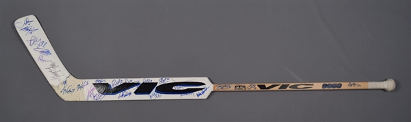 Mike Palmateers 2014 Winter Classic Toronto Maple Leafs Alumni Game-Used Team-Signed Stick with His Signed LOA