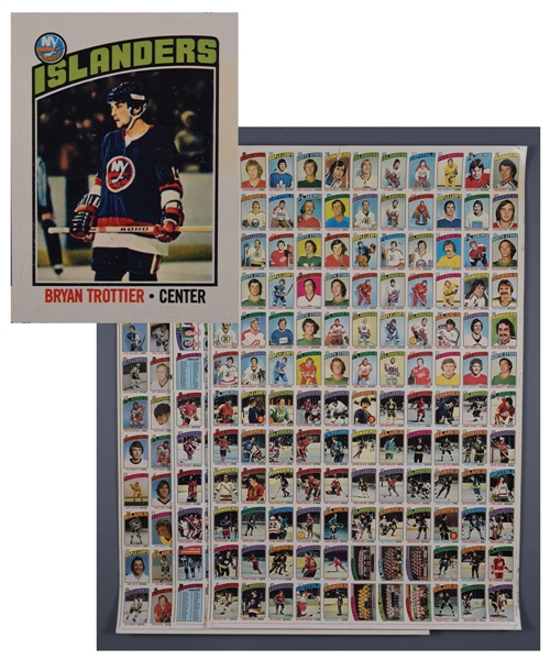 1976-77 O-Pee-Chee Hockey Uncut Sheets (3) - Complete 396-Card Set with Bryan Trottier Rookie Card