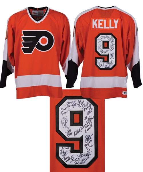 Bob Kellys 2014 Philadelphia Flyers "Broad Street Bash" Event-Worn Jersey Signed by 21 Flyers Greats