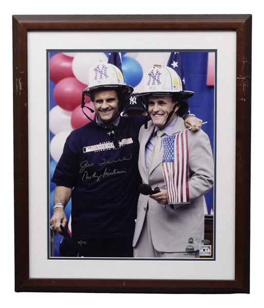 Joe Torre and Rudolph W. Giuliani Dual-Signed "9/11" Limited-Edition Framed Photo #81/1911 with COA (22 ½” x 26 ½”)