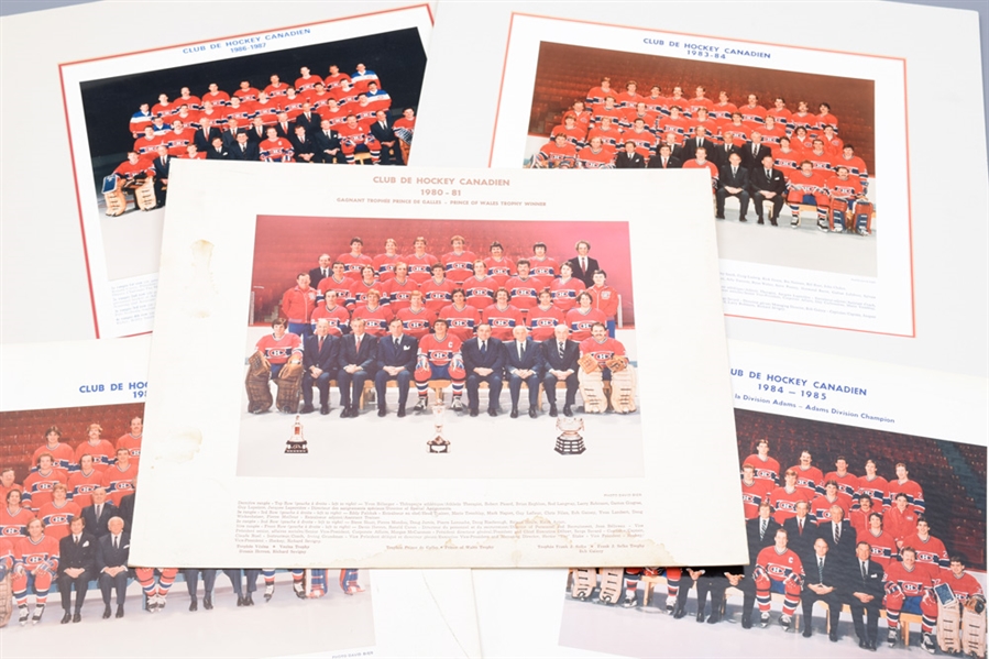  Montreal Canadiens Early-1980s Official Team Photo Collection of 5