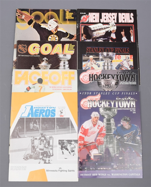 WHA and NHL 1970s/1990s Hockey Program and Memorabilia Collection of 18