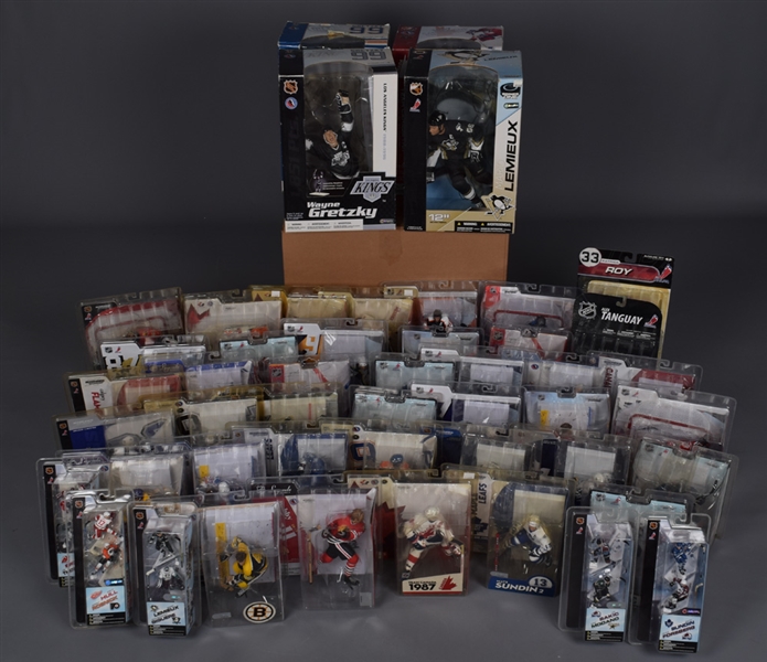 2000-08 Todd McFarlane Hockey Figurine Collection of 48 with Gretzky, Orr, Howe and Others