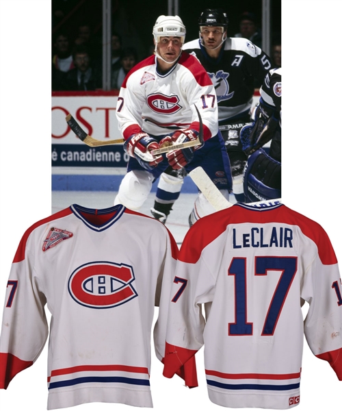 John LeClairs 1992-93 Montreal Canadiens Game-Worn Jersey - All-Star Game Patch! - Nice Game Wear!