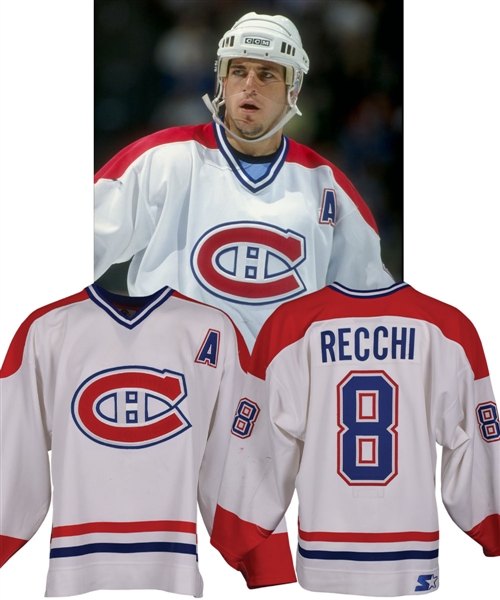 Mark Recchis 1998-99 Montreal Canadiens Game-Worn Alternate Captains Jersey - Photo-Matched!