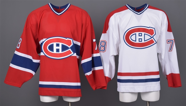 Mathieu Aubins 2006-07 Montreal Canadiens Game-Issued Home and Away Jerseys with Team LOAs 