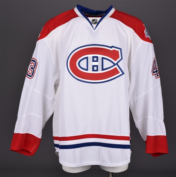 Alex Henrys 2008-09 Montreal Canadiens Game-Issued Away Jersey -100 Seasons Patch with Team LOA