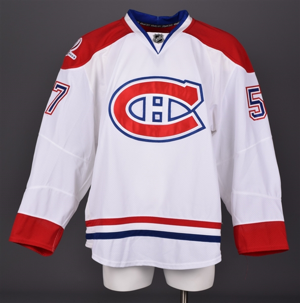Benoit Pouliots 2009-10 Montreal Canadiens Game-Worn Away Jersey with Centennial Patch and Team LOA