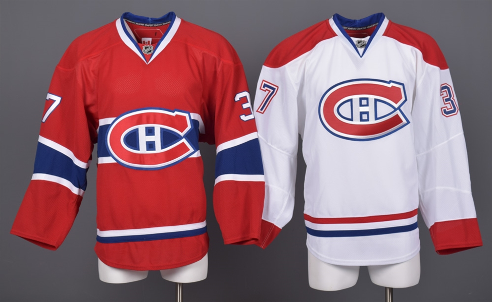 Gabriel Dumonts 2010-11 Montreal Canadiens Game-Issued Home and Away Jerseys with Team LOAs
