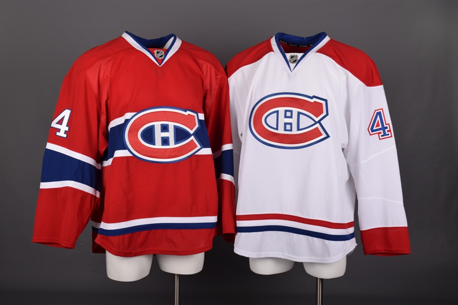 Daultan Leveilles 2012-13 Montreal Canadiens Game-Issued Home and Away Jerseys with Team LOAs