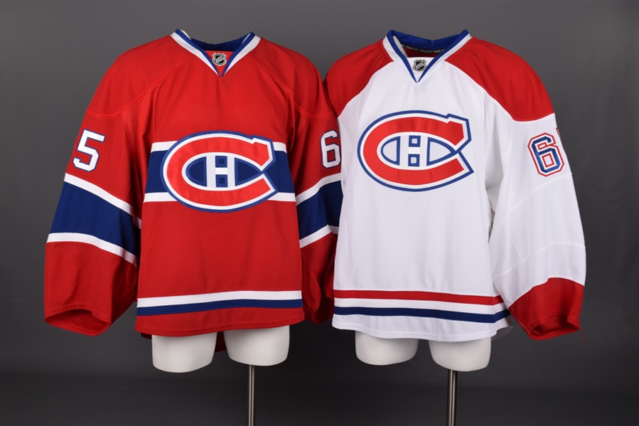Robert Mayers 2012-13 Montreal Canadiens Game-Issued Home and Away Jerseys with Team LOAs 
