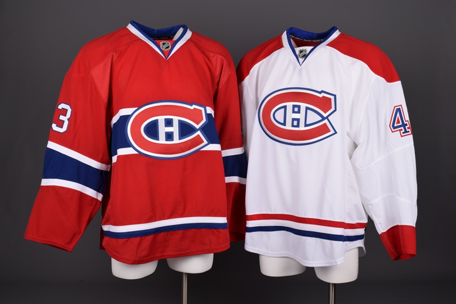 Connor Crisps 2013-14 Montreal Canadiens Game-Issued Home and Away Jerseys with Team LOAs