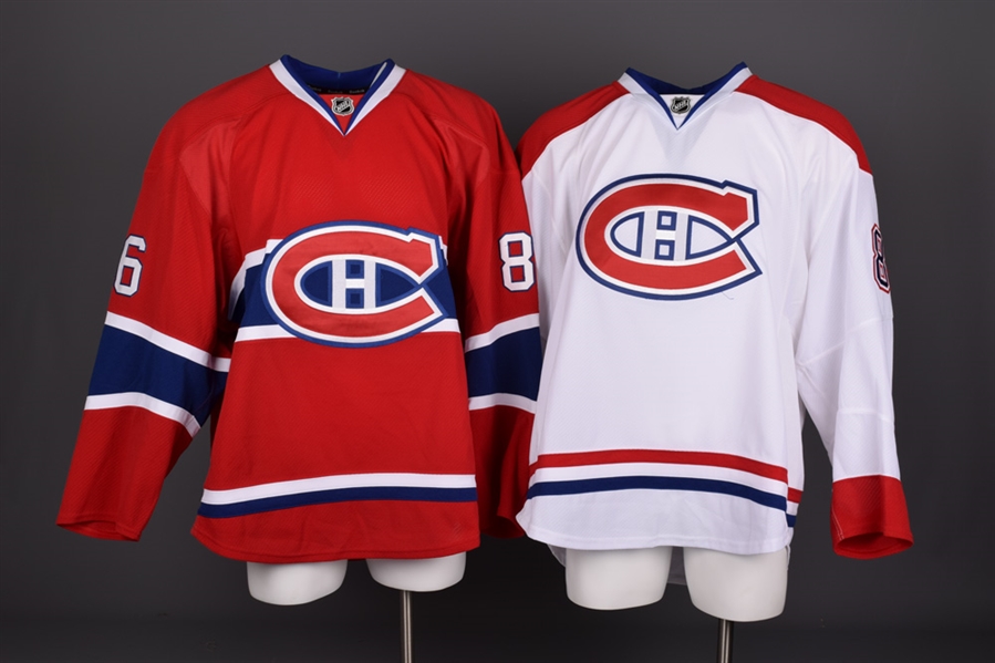 Steffan Fourniers 2013-14 Montreal Canadiens Game-Worn Preseason Home and Game-Issued Away Jerseys with Team LOAs