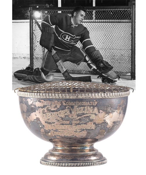 Gerry McNeils Late-1940s Montreal Canadiens Georges Vezina Commemorative Trophy Gifted by Fan (5 1/4")