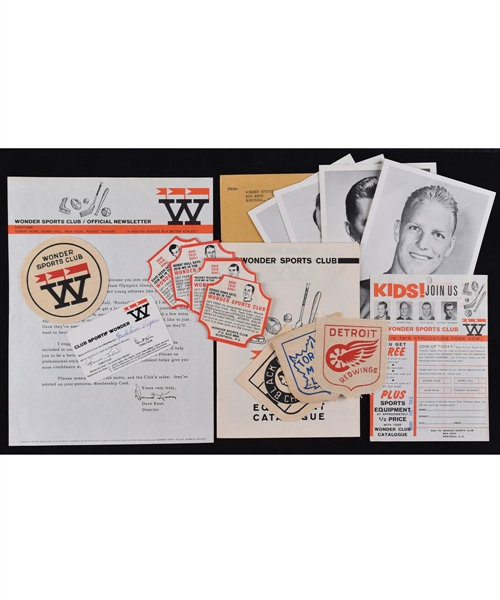 Early-1960s Wonder Bread Sports Club Hockey Premiums Master Collection with Photos and Bread Labels Full Sets, Crests, Membership Letter and Card Plus More!