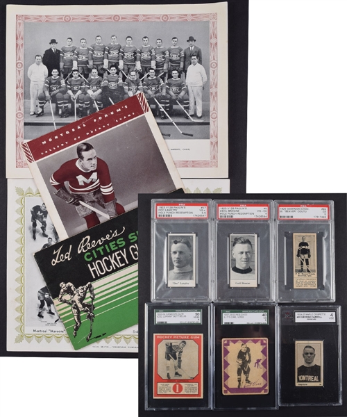 Pre-War Hockey Card and Memorabilia Collection with Sweet Caporal and CCM Photos Plus O-Pee-Chee, Dominion Chocolate, Paulins Candy, Canadian Chewing Gum and Maple Crispette Hockey Cards