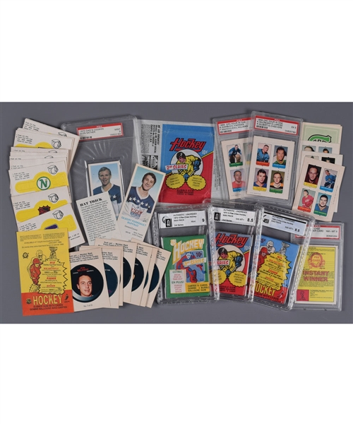 1960s-1980s O-Pee-Chee Hockey Collection with 1972-73 and 1973-74 Wax Packs, 1968-69 O-Pee-Chee Puck Stickers, 1969-70 O-Pee-Chee Hockey "4-in-1" and More!