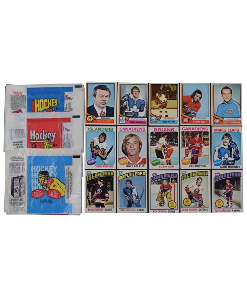 1974-75 to 1978-79 O-Pee-Chee Hockey Complete 396-Card Sets (5) Including Wrappers
