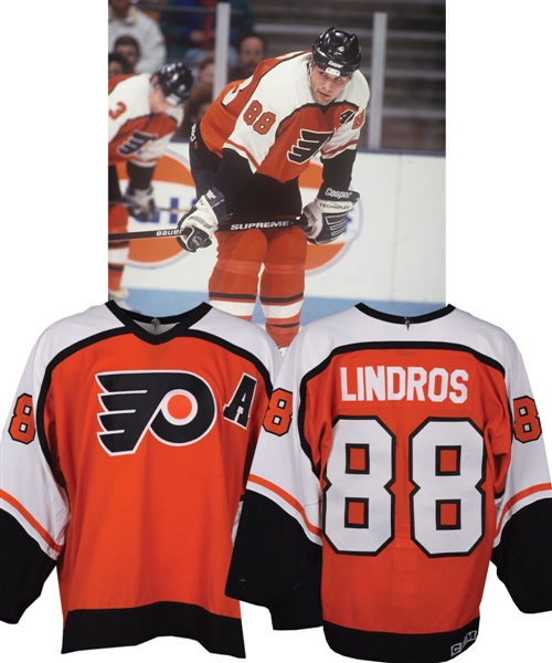 Eric Lindros 1993-94 Philadelphia Flyers Game-Worn Alternate Captains Jersey with His Signed LOA