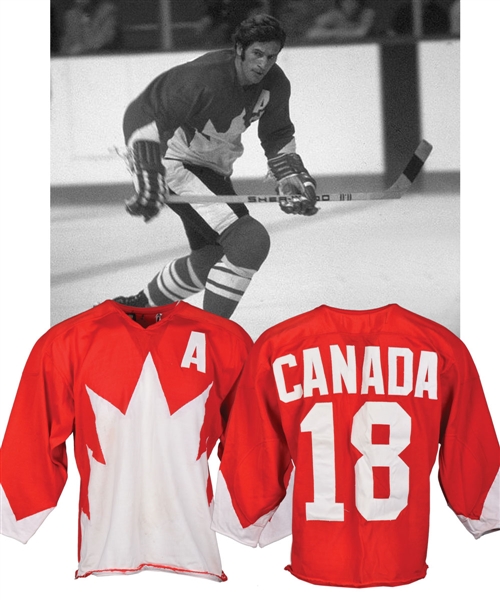 Jean Ratelles 1972 Canada-Russia Series Team Canada Game-Worn Alternate Captains Jersey with His Signed LOA 