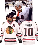 Patrick Sharps 2011-12 Chicago Black Hawks Game-Worn Alternate Captains Jersey with Team LOA - Team Repairs! - Photo-Matched!