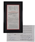 Phil Espositos 1966-67 Chicago Black Hawks Official NHL Contract Signed by Esposito, Campbell, Ivan and Wirtz