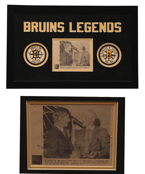 "Bruins Legends" Eddie Shore and Bobby Orr Boston Bruins Dual-Signed Framed Display
