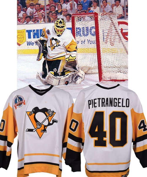 Frank Pietrangelos 1990-91 Pittsburgh Penguins Game-Worn Stanley Cup Finals Jersey